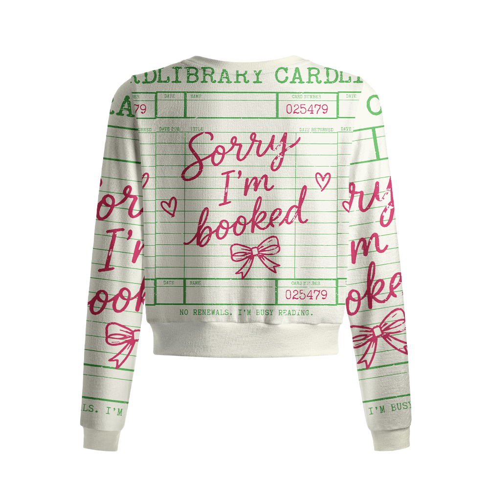 Pagewings Dlibrary Card Crew Neck Cardigan Sweaters