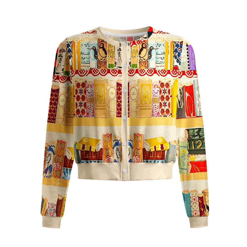Pagewings Bookish Vibe Crew Neck Cardigan Sweaters