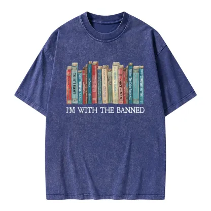 Pagewings I'm With The Banned Unisex Washed T-shirt