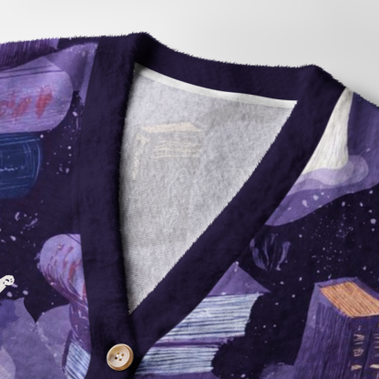 Pagewings Fantasy Reading Light Knit Unisex Cardigan Sweaters