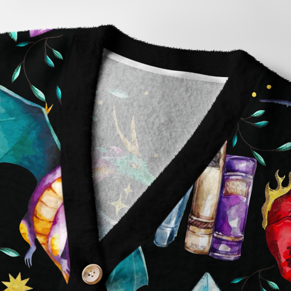 Pagewings Fantasy Reader Light Knit Unisex Cardigan Sweaters