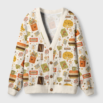 Pagewings Bookish Vibe Light Knit Unisex Cardigan Sweaters
