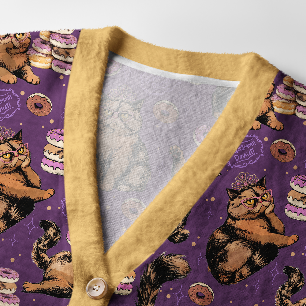 Pagewings God Dammit Donut Light Knit Unisex Cardigan Sweaters