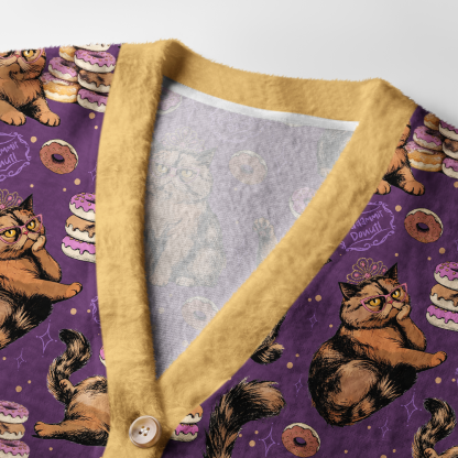 Pagewings God Dammit Donut Light Knit Unisex Cardigan Sweaters