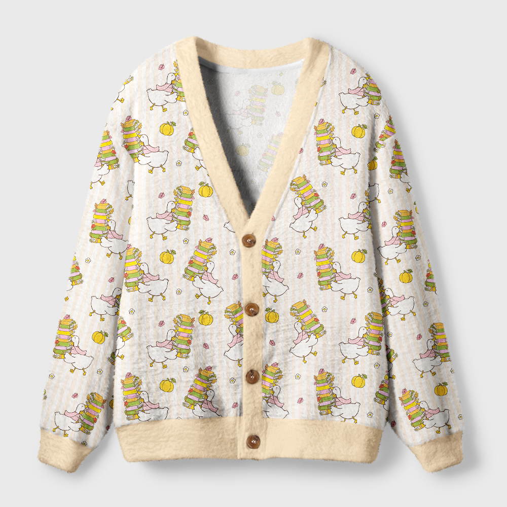 Pagewings Silly Goose Reading Club Light Knit Unisex Cardigan Sweaters