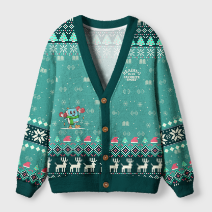 Pagewings Reading Is My Favorite Sport Light Knit Unisex Cardigan Sweaters