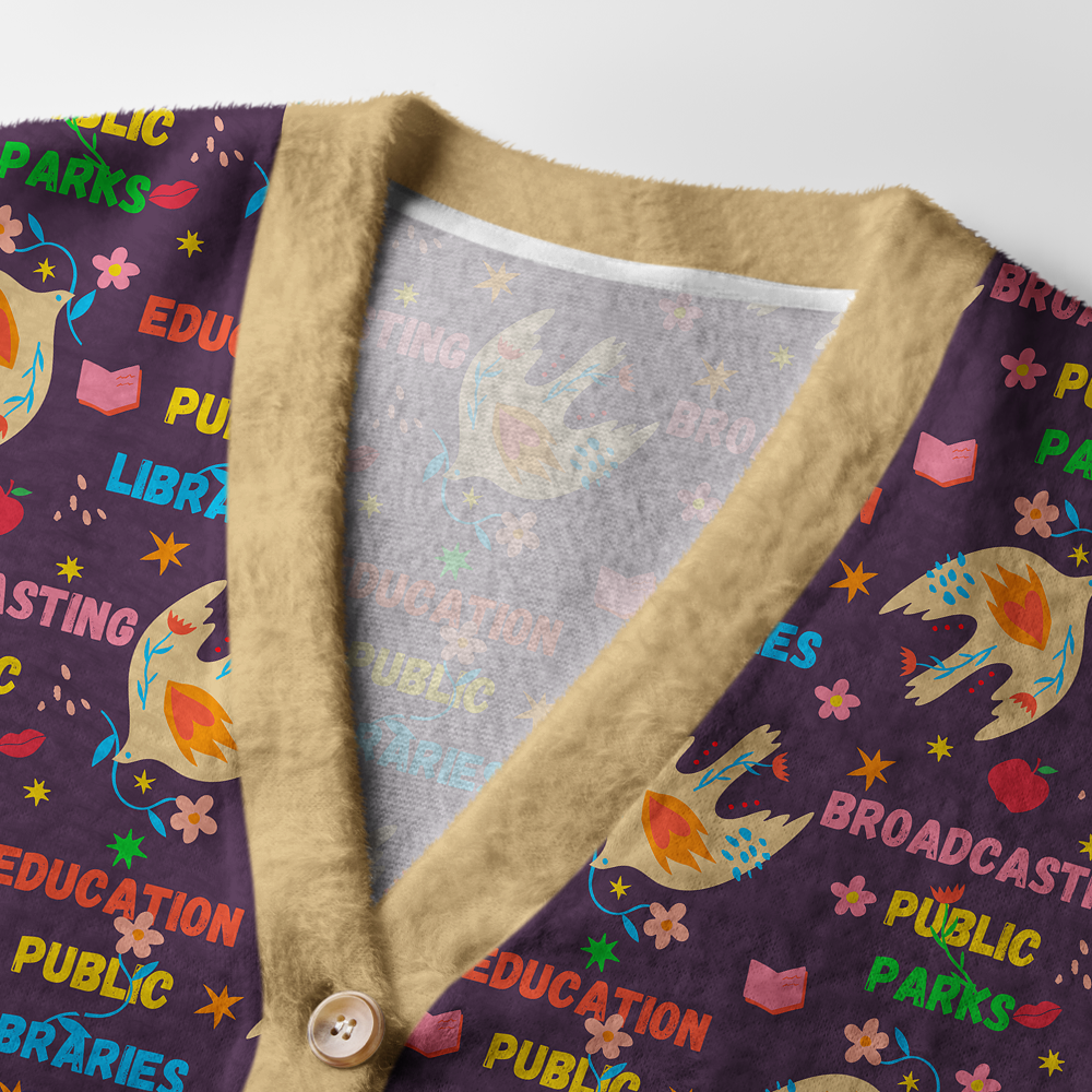 Pagewings Broadcasting Public Parks Light Knit Unisex Cardigan Sweaters