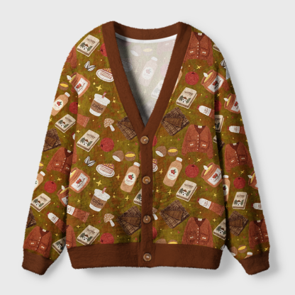 Pagewings Coffee and Books Light Knit Unisex Cardigan Sweaters