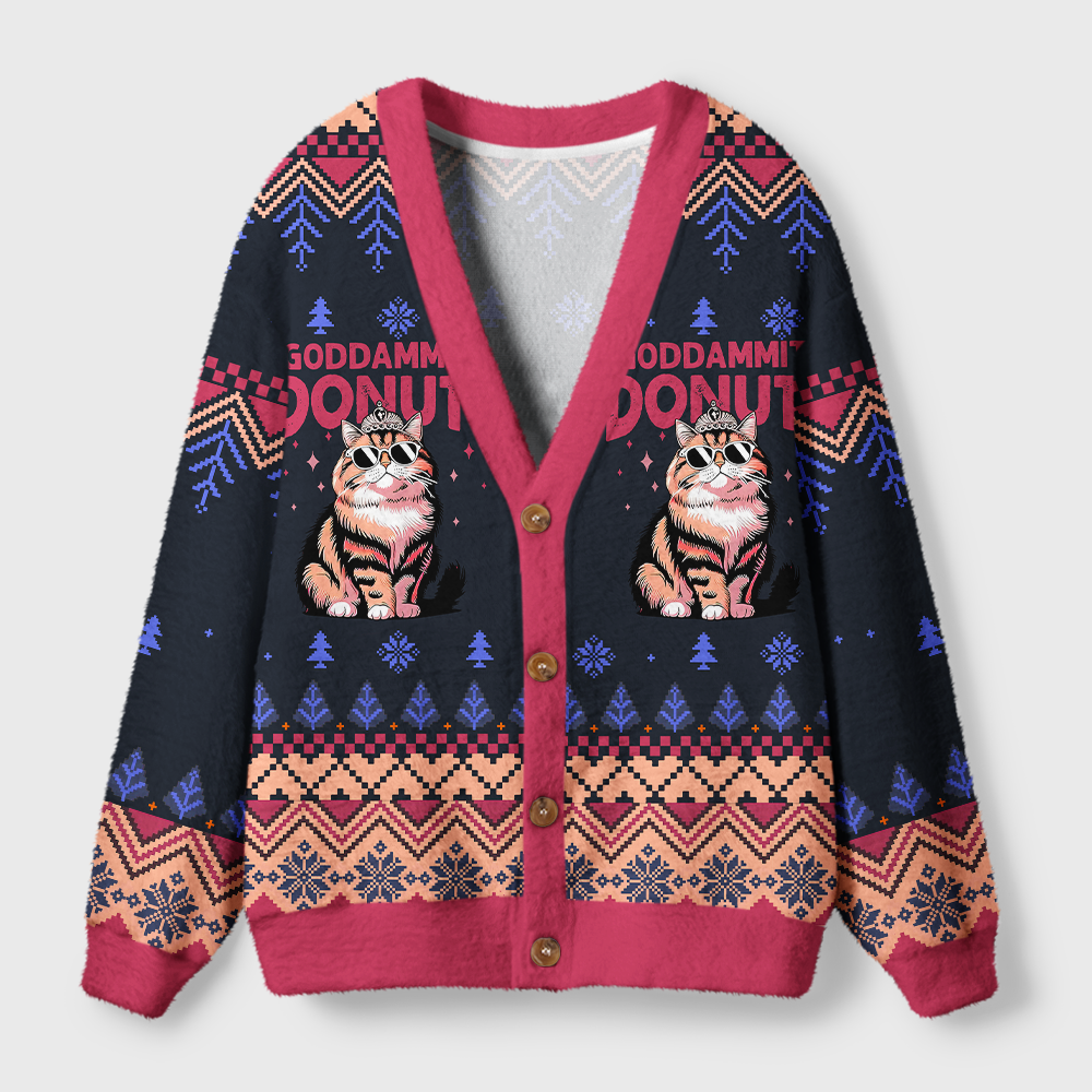 Pagewings Goddammit Donut Light Knit Unisex Cardigan Sweaters