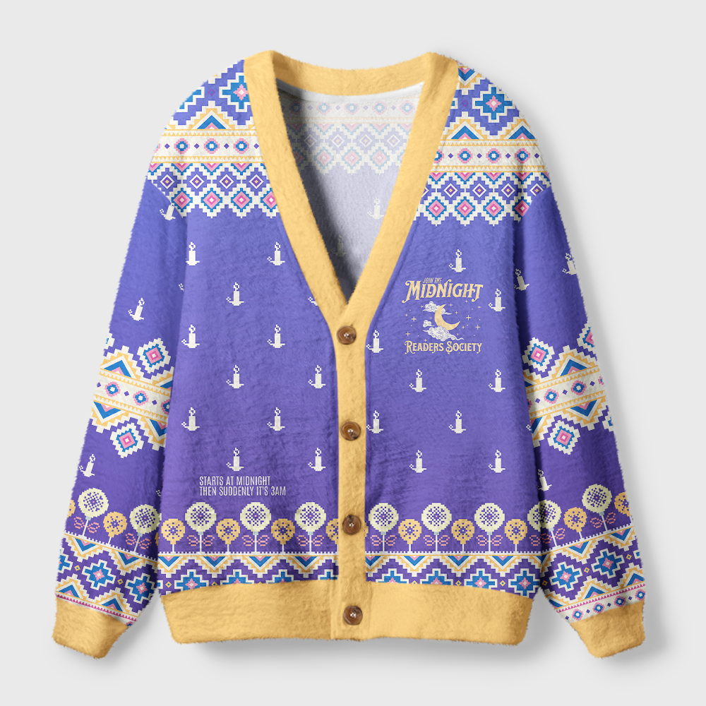 Pagewings Midnight Readers Society Light Knit Unisex Cardigan Sweaters