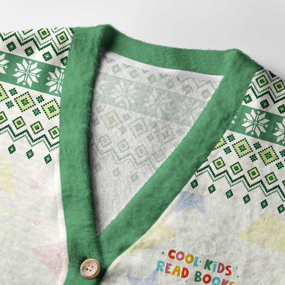 Pagewings Cool Kids Read Books Light Knit Unisex Cardigan Sweaters