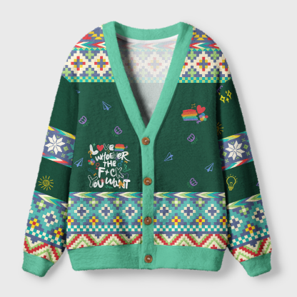 Pagewings Love Whoever The F**k You Want Light Knit Unisex Cardigan Sweaters