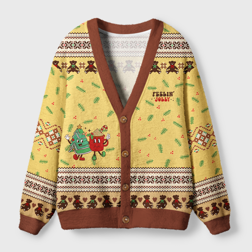 Pagewings Feelin' Jolly Light Knit Unisex Cardigan Sweaters