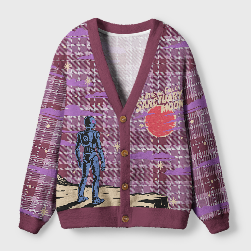 Pagewings The Rise And Fall Of Sanctuary Moon Light Knit Unisex Cardigan Sweaters
