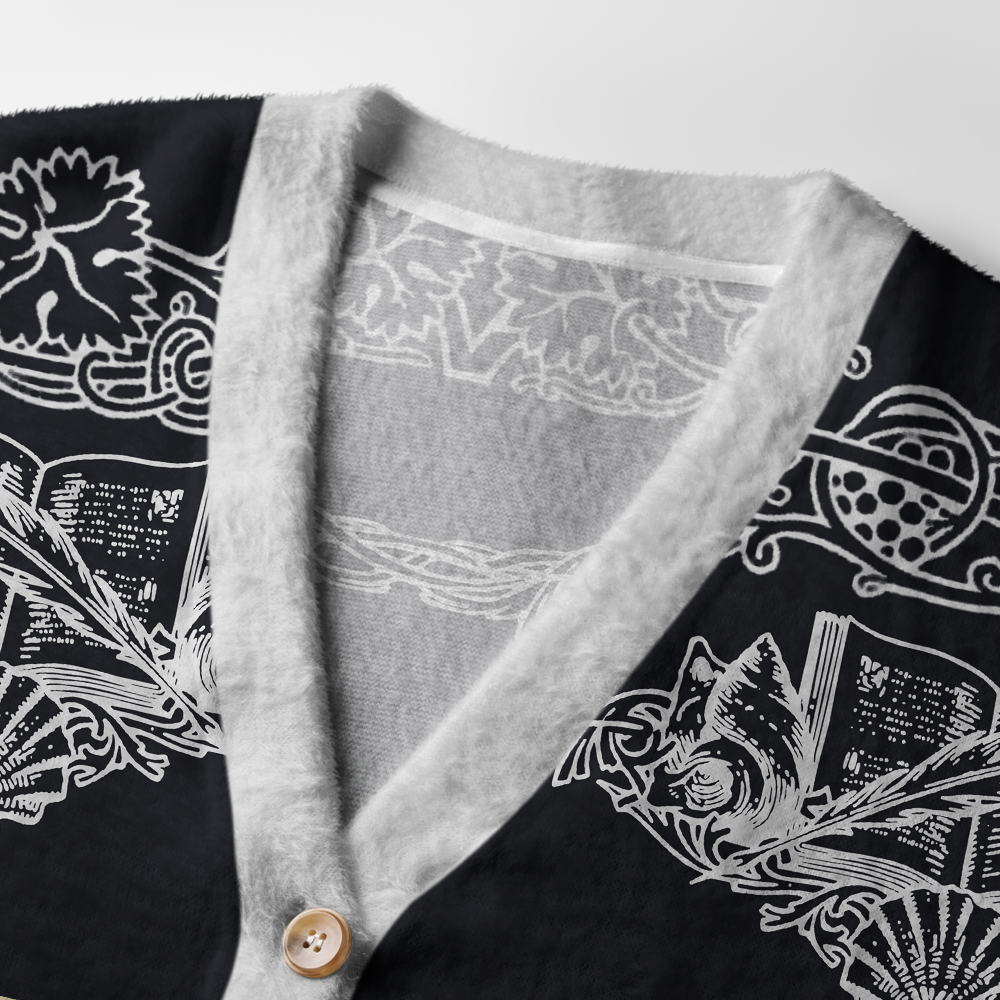 Pagewings I Do Not Think Therefore I Do Not Am Light Knit Unisex Cardigan Sweaters