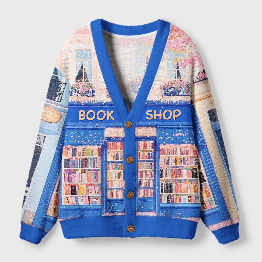 Pagewings Bookshop Light Knit Unisex Cardigan Sweaters