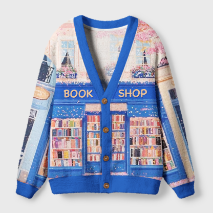 Pagewings Bookshop Light Knit Unisex Cardigan Sweaters