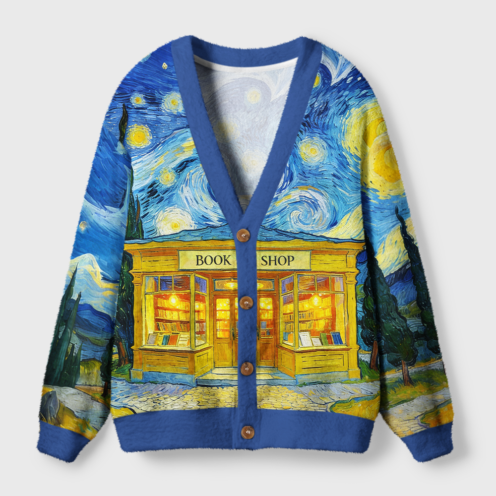 Pagewings Bookshop Light Knit Unisex Cardigan Sweaters