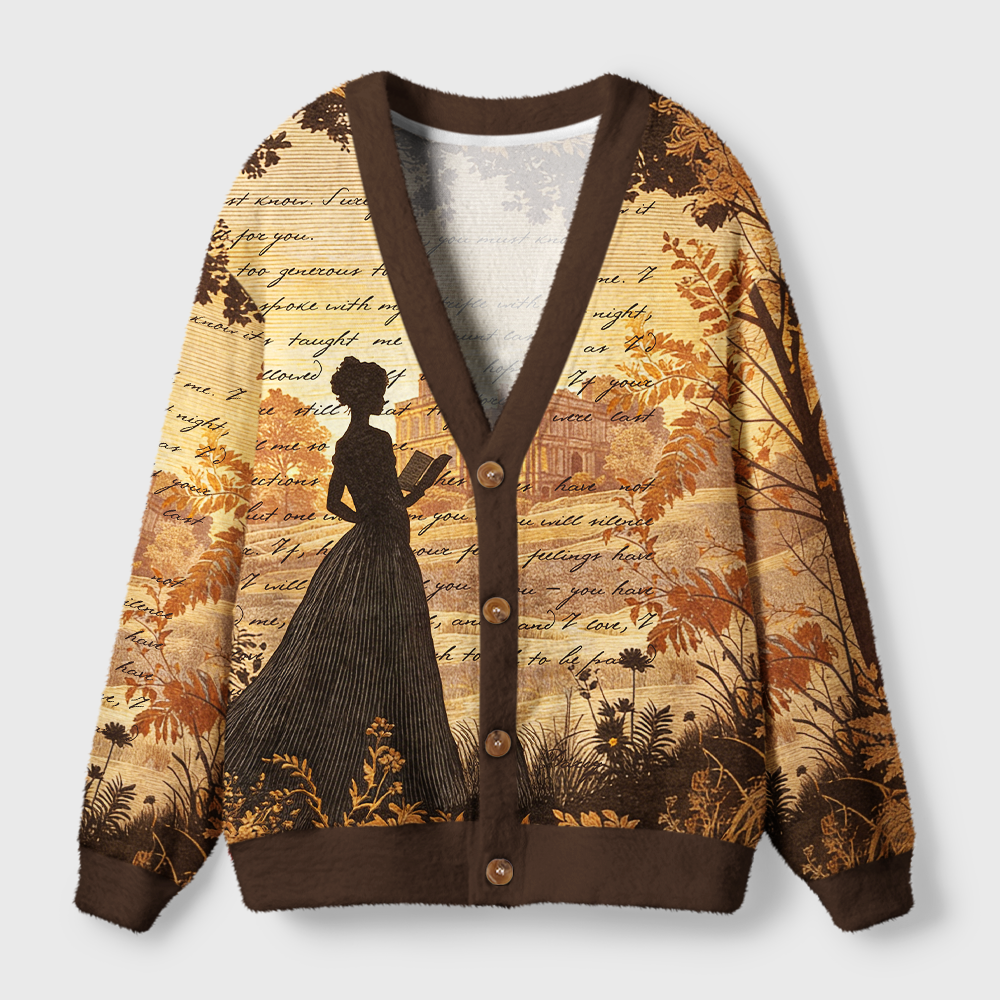 Pagewings Literary Women Light Knit Unisex Cardigan Sweaters