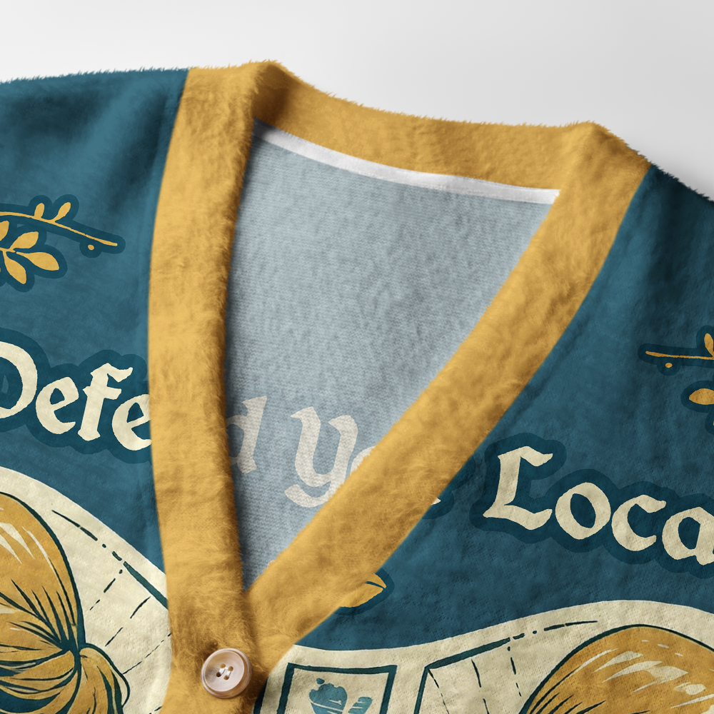 Pagewings Defend Local Public Library Light Knit Unisex Cardigan Sweaters