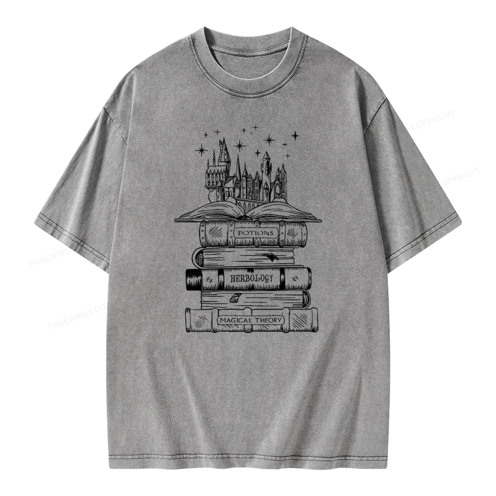 Pagewings Potions Herbology Magical Theory Unisex Washed T-shirt