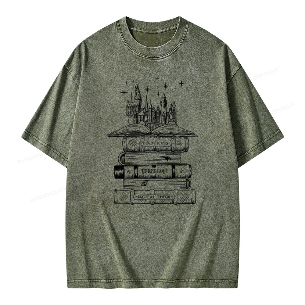 Pagewings Potions Herbology Magical Theory Unisex Washed T-shirt