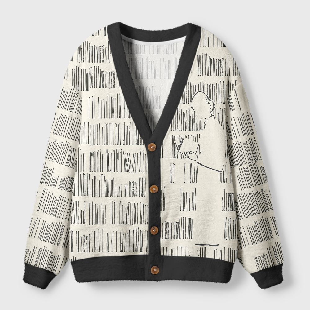 Pagewings Book Girl Light Knit Unisex Cardigan Sweaters