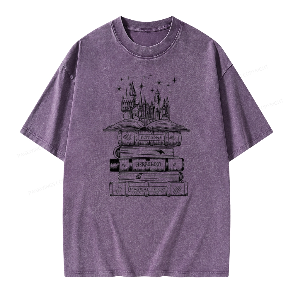 Pagewings Potions Herbology Magical Theory Unisex Washed T-shirt