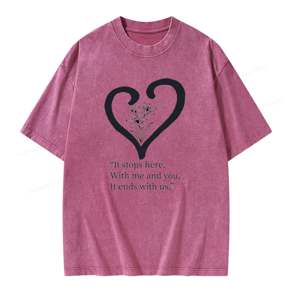 Pagewings It Ends with Us Unisex Washed T-shirt