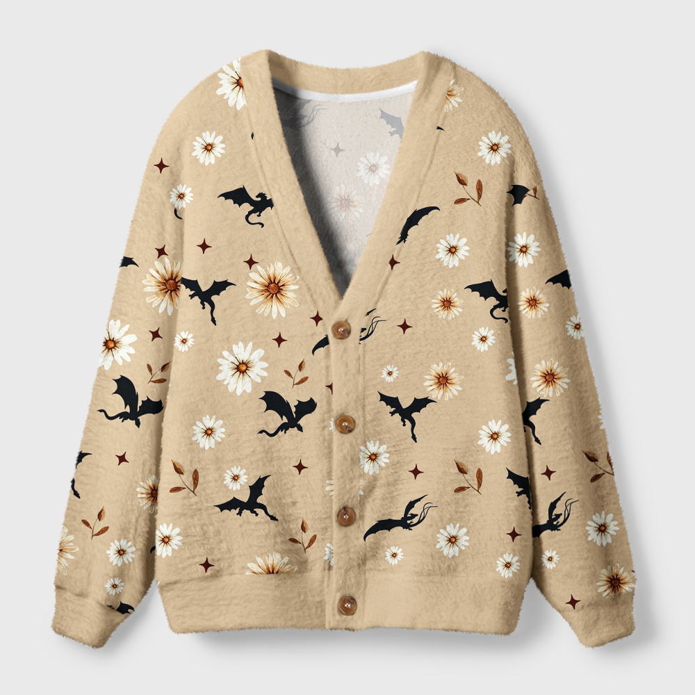 Pagewings Book Dragon Light Knit Unisex Cardigan Sweaters