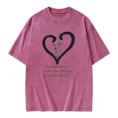 Pagewings It Ends with Us Unisex Washed T-shirt