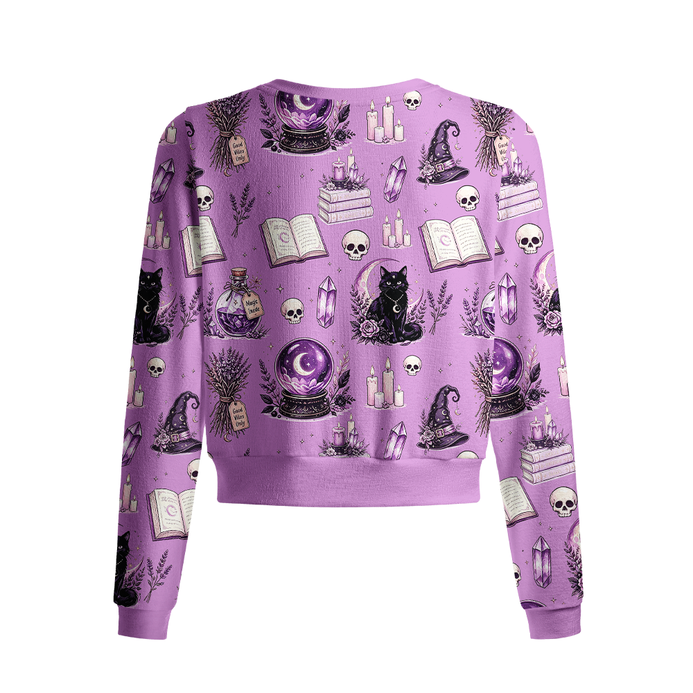 Pagewings Halloween Bookish Crew Neck Cardigan Sweaters