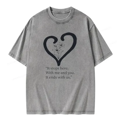 Pagewings It Ends with Us Unisex Washed T-shirt