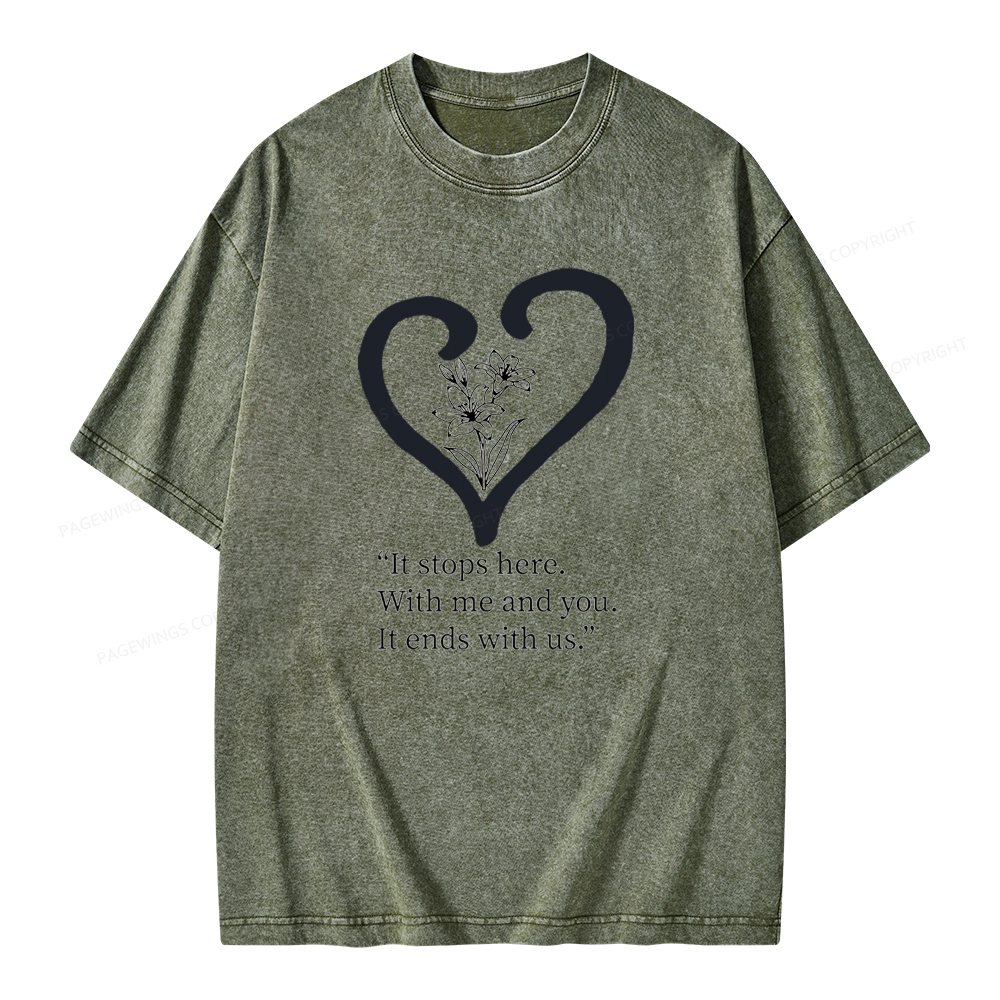 Pagewings It Ends with Us Unisex Washed T-shirt