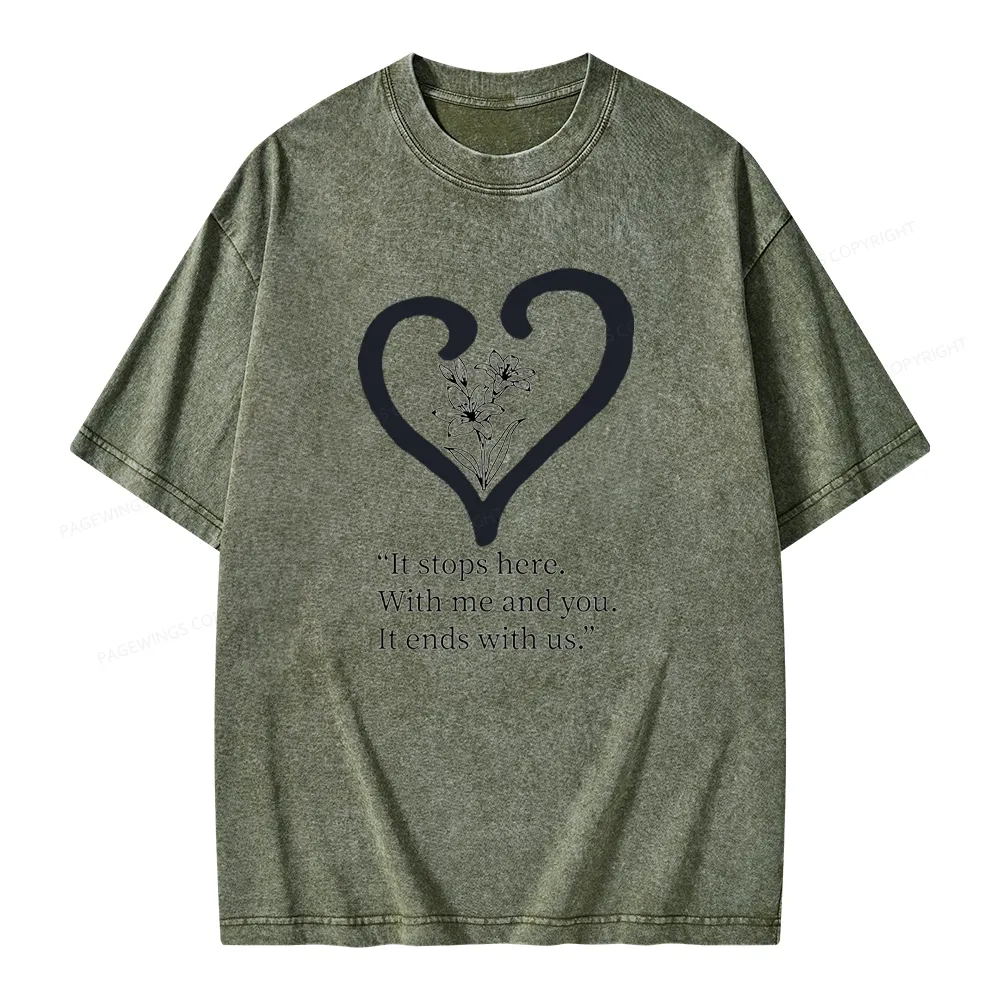 Pagewings It Ends with Us Unisex Washed T-shirt