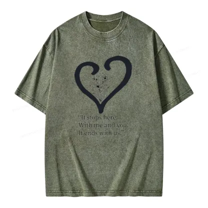 Pagewings It Ends with Us Unisex Washed T-shirt