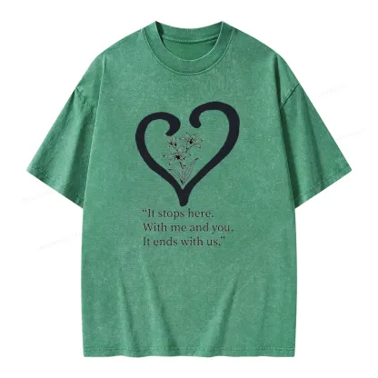 Pagewings It Ends with Us Unisex Washed T-shirt