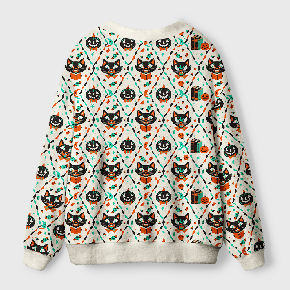 Pagewings Halloween Bookish Light Knit Unisex Cardigan Sweaters