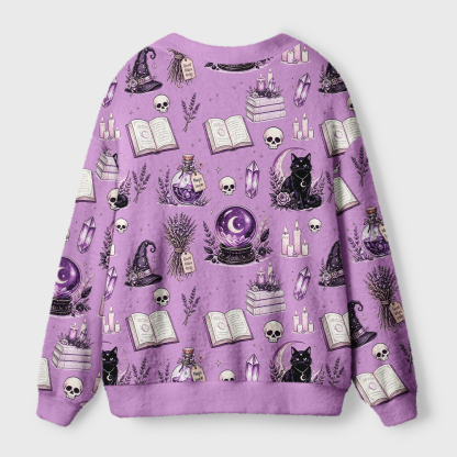 Pagewings Halloween Bookish Light Knit Unisex Cardigan Sweaters