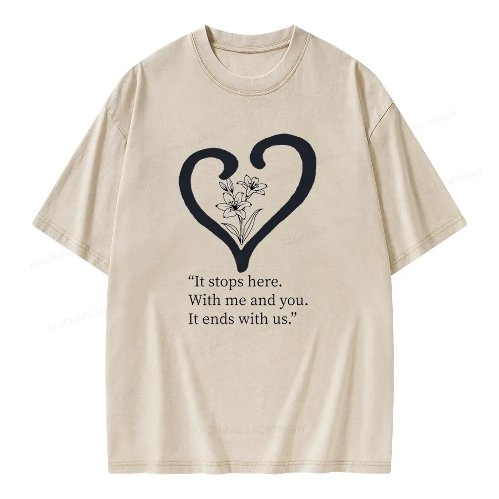 Pagewings It Ends with Us Unisex Washed T-shirt
