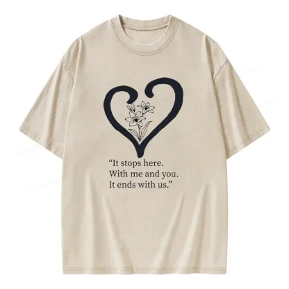 Pagewings It Ends with Us Unisex Washed T-shirt