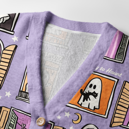 Pagewings Ghosts Love Reading Light Knit Unisex Cardigan Sweaters