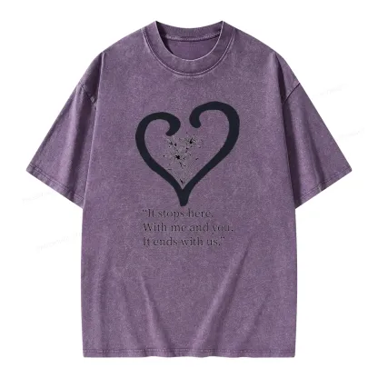 Pagewings It Ends with Us Unisex Washed T-shirt
