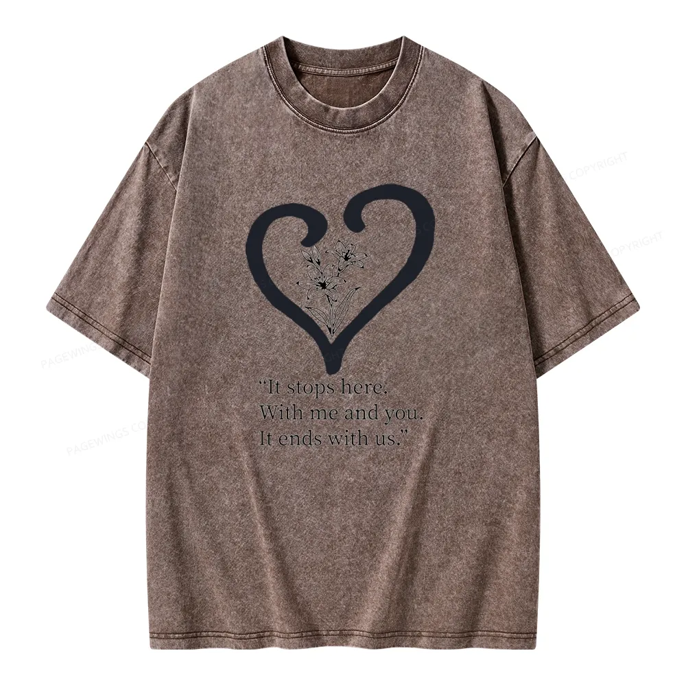 Pagewings It Ends with Us Unisex Washed T-shirt