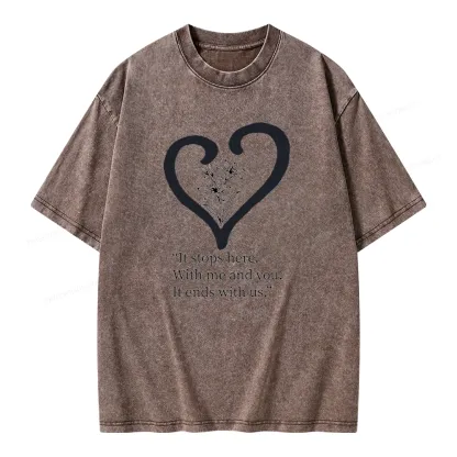Pagewings It Ends with Us Unisex Washed T-shirt
