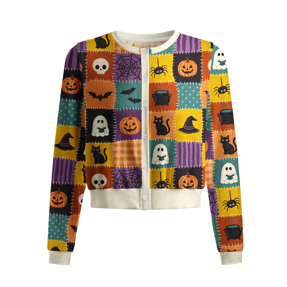 Pagewings Ghosts Love Reading Crew Neck Cardigan Sweaters