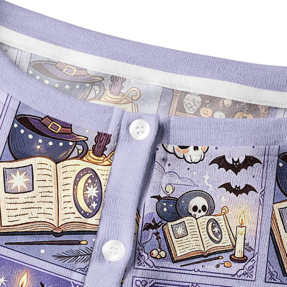 Pagewings Halloween Bookish Crew Neck Cardigan Sweaters