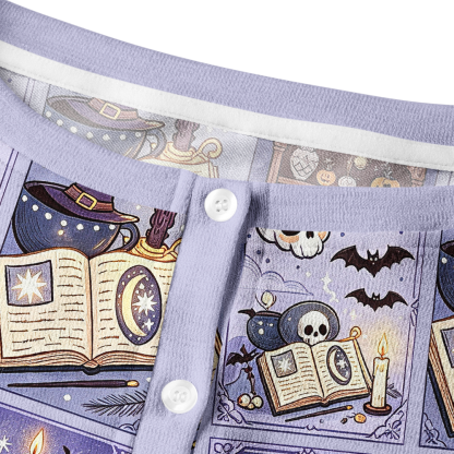 Pagewings Halloween Bookish Crew Neck Cardigan Sweaters