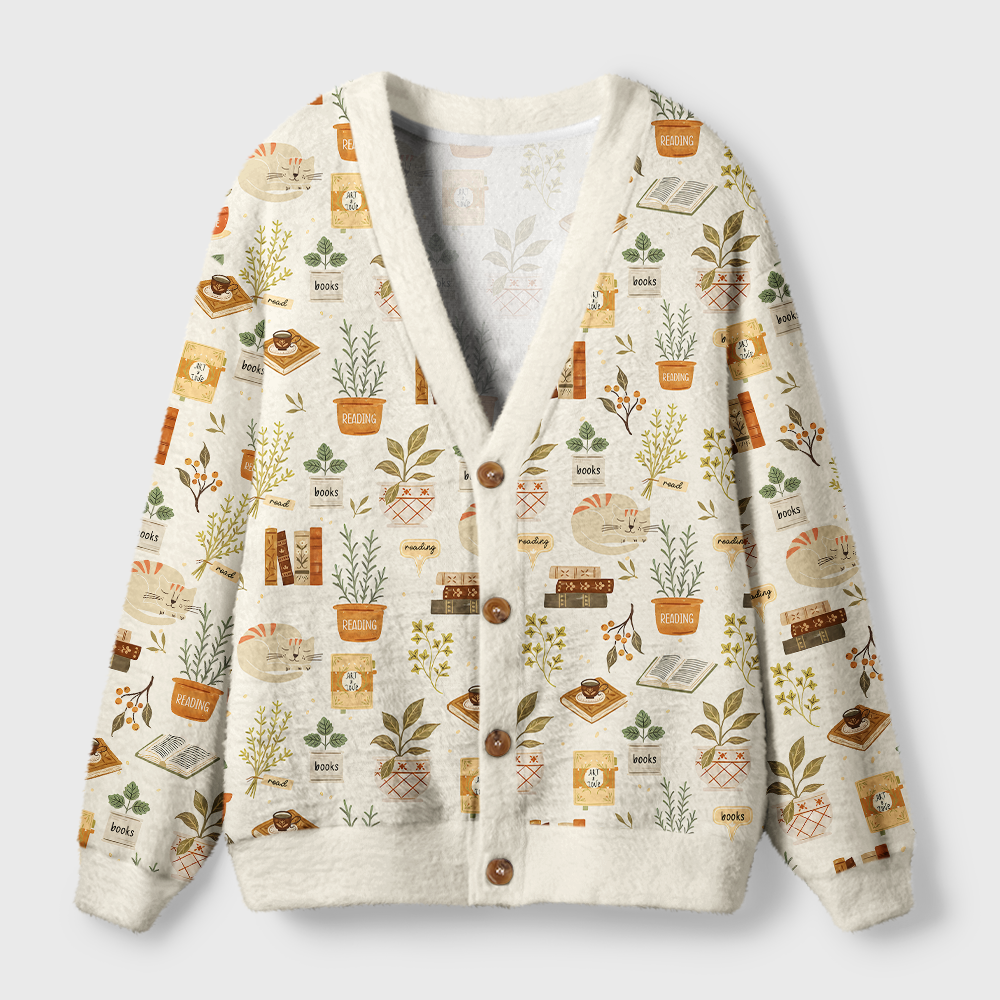 Pagewings Bookish Vibe Light Knit Unisex Cardigan Sweaters