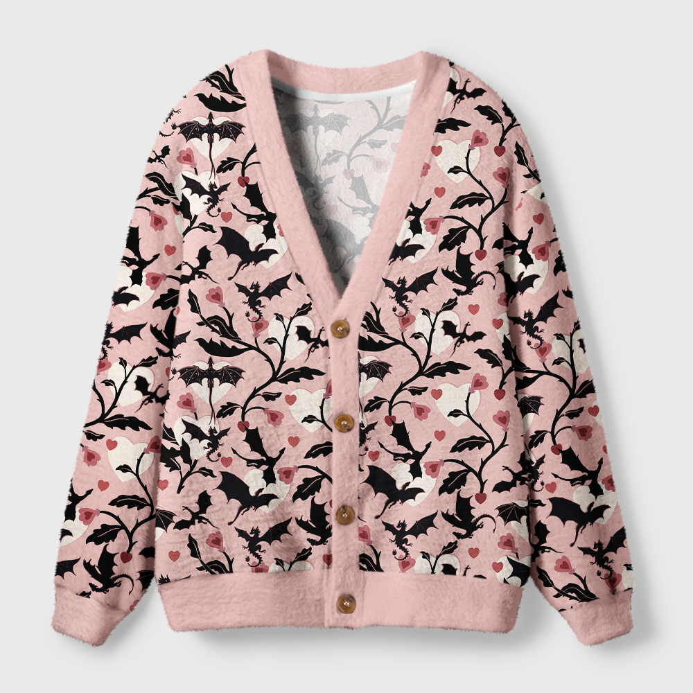 Pagewings Book Dragon Light Knit Unisex Cardigan Sweaters